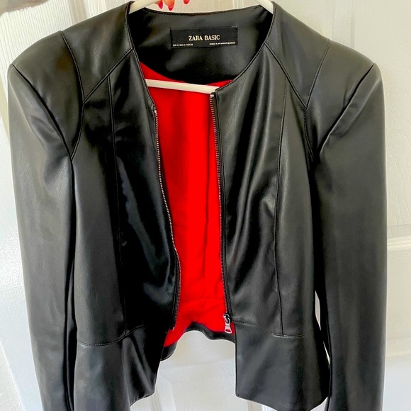 Leather peplum jacket - Picture 1 of 2
